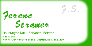 ferenc stramer business card